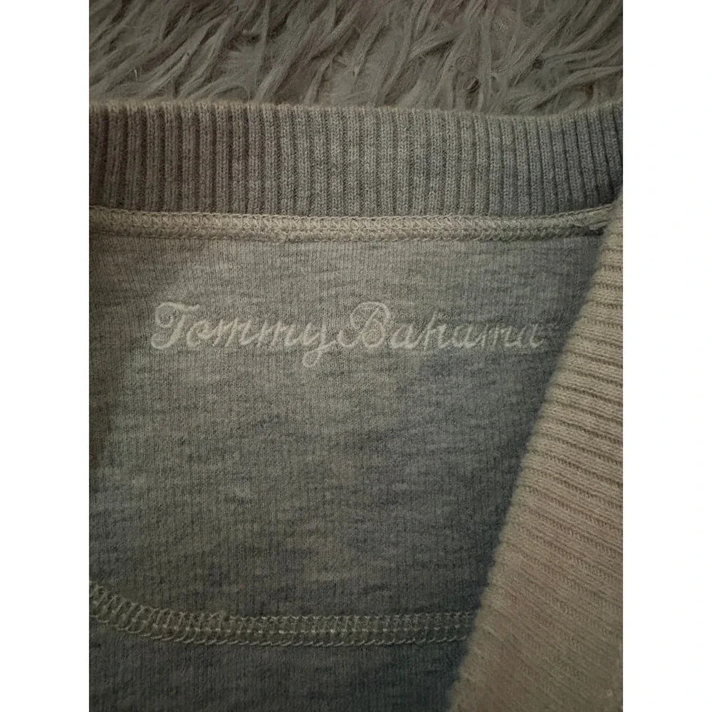 Tommy Bahama Men's Small Beige Crewneck Sweatshirt Cotton Blend Marlin‎ Logo